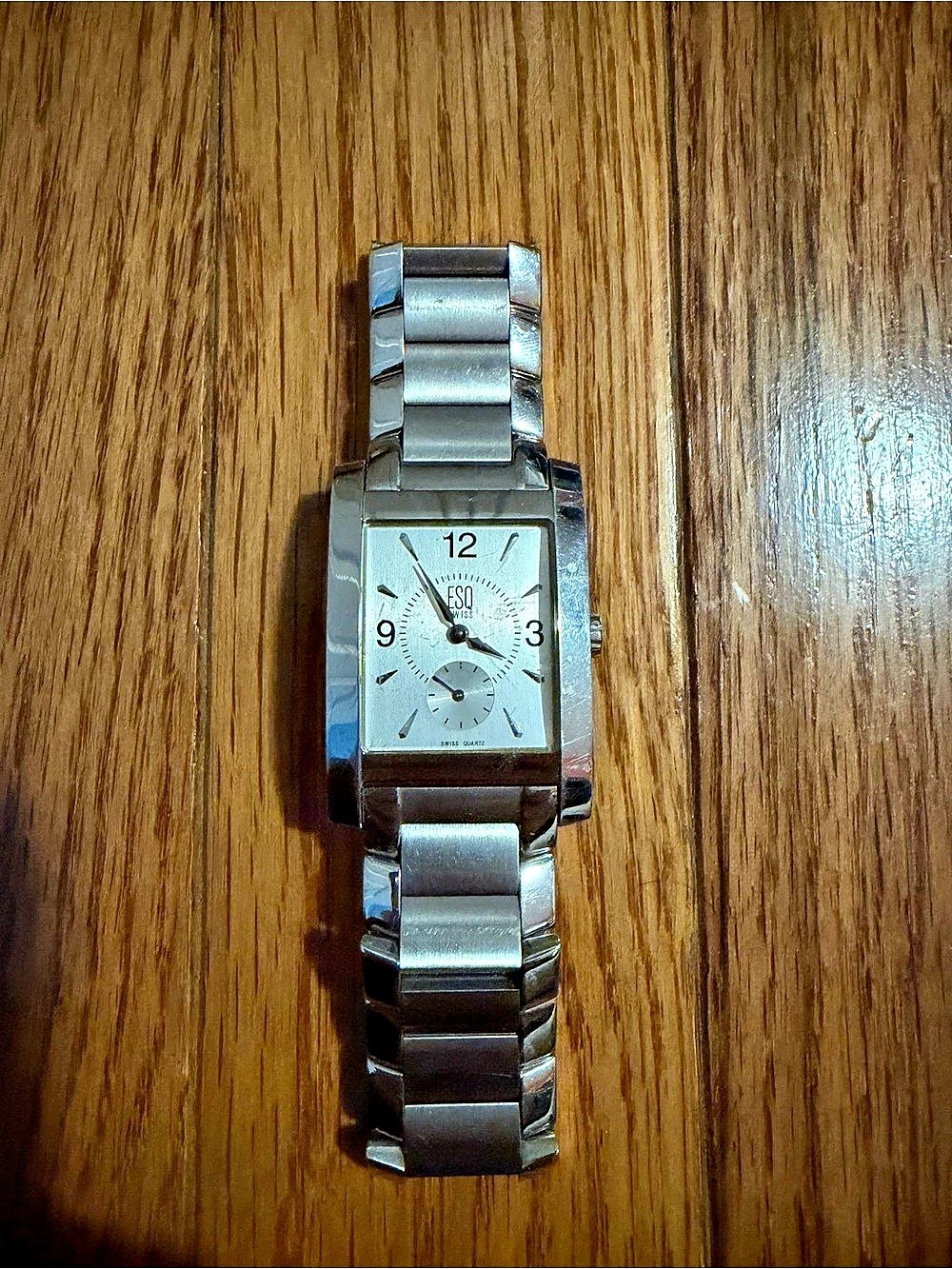 ESQ Swiss E5079 Rectangular Silver-Tone Watch (Mens/Unisex)